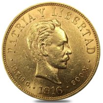 (image for) 1916 10 Pesos C Jose Marti Gold Coin