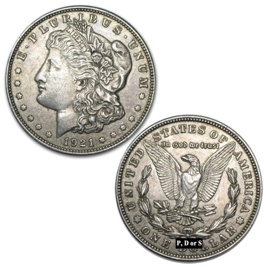 (image for) 1921 P, D, or S Mint Silver Morgan Dollars F-XF - Click Image to Close