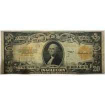 (image for) 1922 $20 Gold Certificate In Gold Coin Note Washington Large Sil
