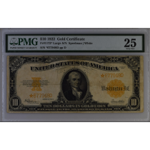 (image for) 1922 $10 Twenty Dollar Gold Certificate FR1173* PMG 25 Very Fine