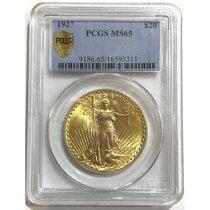 (image for) 1927 $20 PCGS MS-65 Gold Double Eagle Saint Gaudens Coin