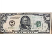 (image for) 1928 Series $50 Federal Reserve FR# 2100-B Note