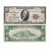 (image for) 1929 $10 Federal Reserve Bank Note Chicago Fr#1860-G