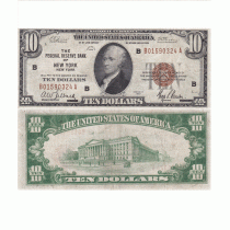 (image for) 1929 $10 Federal Reserve Bank Note New York Fr#1860-B