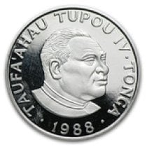 (image for) 1988 Tonga 1/2 oz Proof Platinum 10 Pa'anga Coin
