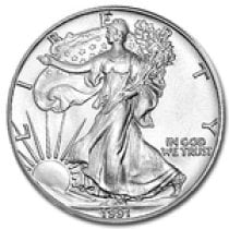 (image for) 1991 1 oz American Silver Eagle Coin With Air-Tite Holder