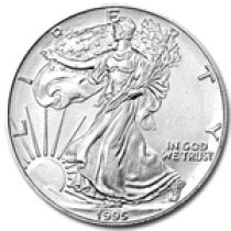 (image for) 1995 1 oz American Silver Eagle Coin With Air-Tite Holder