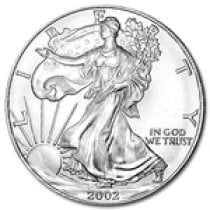 (image for) 2002 American Silver Eagle $1 Coin .999 Fine Silver BU