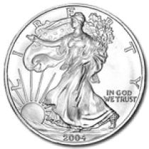 (image for) 2004 1 oz American Silver Eagle Coin With Air-Tite Holder