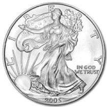 (image for) 2005 1 oz American Silver Eagle Coin With Air-Tite Holder