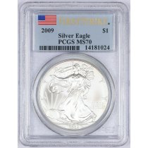 (image for) 2009 1 oz American Eagle Silver Coin PCGS MS-70 First Strike