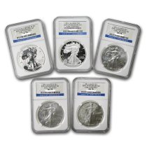 (image for) 2011 25th Anniversary Silver Eagle 5 coin Set NGC 70 ER