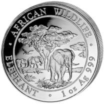 (image for) 2012 1 oz Silver Somalian African Elephant Coin