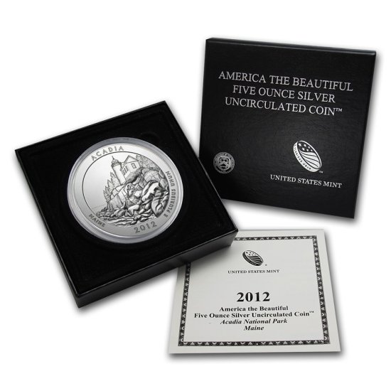 (image for) 2012-P 5 oz Silver ATB Acadia With Box & COA - Click Image to Close