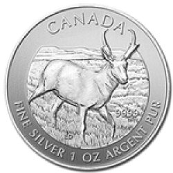 2013 Canada $5 Dollar Antelope 1 Ounce .999 Silver Coin 