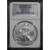 (image for) 2014 Silver American Eagle MS-70 NGC ER - Silver Label