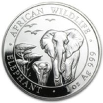 (image for) 2015 1 oz Silver Somalian African Elephant Coin