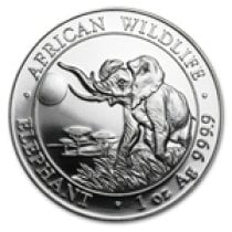 (image for) 2016 1 oz Silver Somalian African Elephant Coin BU