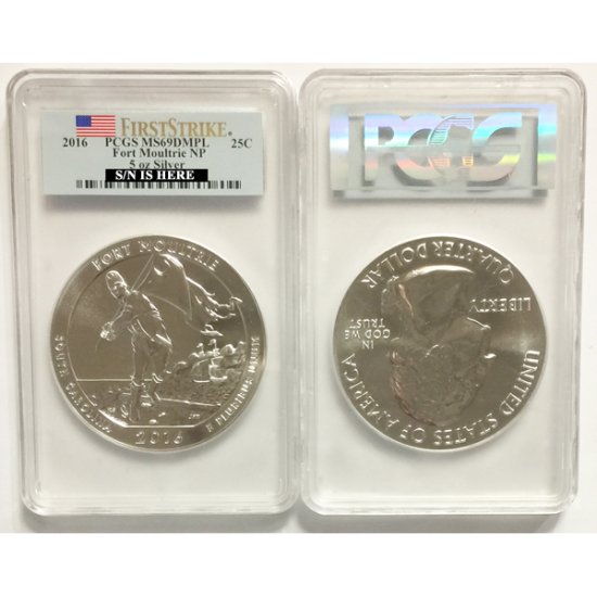 (image for) 2016 5 oz Silver PCGS MS69 DMPL FS Ft Moultrie National Monument