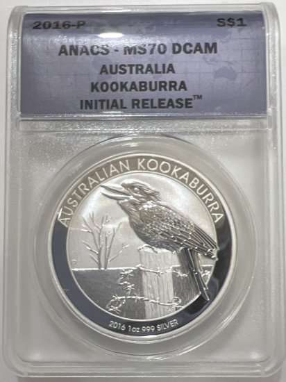 (image for) 2016 1 oz Silver Australian Kookaburra ANACS MS-70 DCAM Initial Release - Click Image to Close
