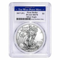 (image for) 2017 (W) Struck At West Point Mint Silver Eagle PCGS MS70 FS
