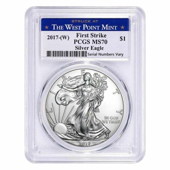 2017 (W) Struck At West Point Mint Silver Eagle PCGS MS70 FS [ASE