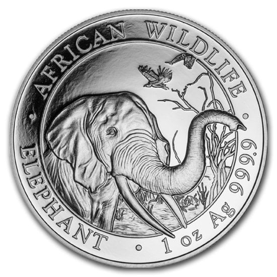 (image for) 2018 1 oz Silver Somalian African Elephant Coin BU - Click Image to Close