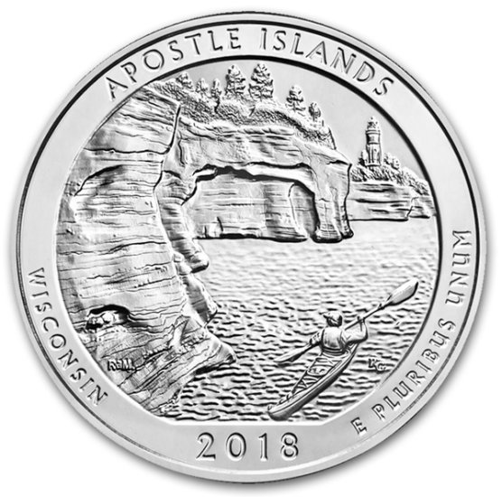 (image for) 2018 5 oz Silver ATB Apostle Islands National Lakeshore, WI - Click Image to Close