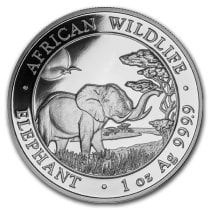 (image for) 2019 1 oz Silver Somalian African Elephant Coin BU