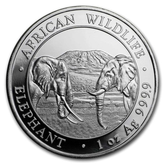 (image for) 2020 1 oz Silver Somalian African Elephant Coin BU - Click Image to Close