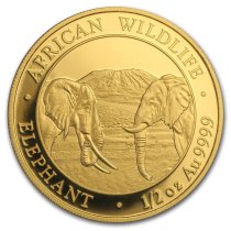 (image for) 2020 Somalia 1/2 oz Gold Elephant Coin BU
