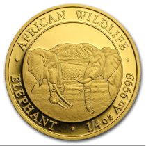 (image for) 2020 Somalia 1/4 oz Gold Elephant Coin BU