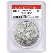 (image for) 2020 (S) Struck At San Francisco Silver Eagle PCGS MS69 FS