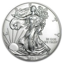 (image for) 2021 American 1 oz Silver Eagle $1 Coin 999 Fine Silver BU - Type 1