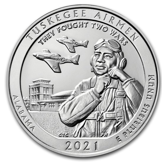 (image for) 2021 5 oz Silver ATB Tuskegee Airmen National Historic Site AL - Click Image to Close