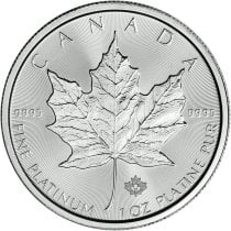 (image for) 2021 1 oz .9995 Fine Platinum Canadian Maple Leaf $50 Coin BU