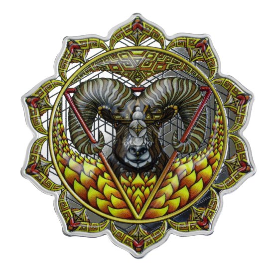 (image for) 2021 Solomon Islands 2 oz RAM the 2nd Chakra Colorized Silver - Click Image to Close