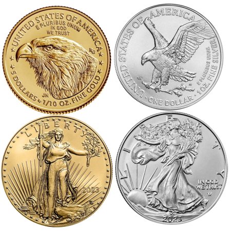 2023 American 1 oz Silver Eagle & 1/10th oz Gold Eagle BU