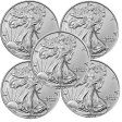 (image for) Lot of 5 - 2023 1 oz .999 Fine Silver American Eagle Coins BU