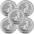 (image for) Lot of 5 - 2023 1 oz .999 Fine Silver Britannia Coin BU - Queen Elizabeth II