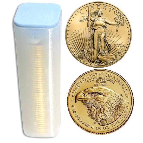 (image for) Lot of 40 - 2024 1/4 oz $10 Gold American Eagle Coin BU - Click Image to Close