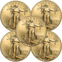 (image for) Lot of 5 - 2024 1 oz $50 Gold American Eagle Coin BU