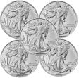 (image for) Lot of 5 - 2024 1 oz .999 Fine Silver American Eagle Coins BU