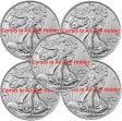 (image for) Lot of 5 - 2024 1 oz 999 Fine Silver American Eagle Coin BU - In AirTite Holder