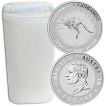 (image for) Roll of 25 - 2024 1 oz Australian .9999 Fine Silver Kangaroo $1 Coin BU