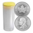 (image for) Roll of 25 - 2024 1 oz Canadian .9999 Fine Silver Maple Leaf $5 Coin BU