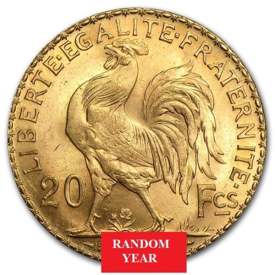 (image for) 1899-1914 France Gold 20 Francs Rooster Avg. Cir. - Click Image to Close