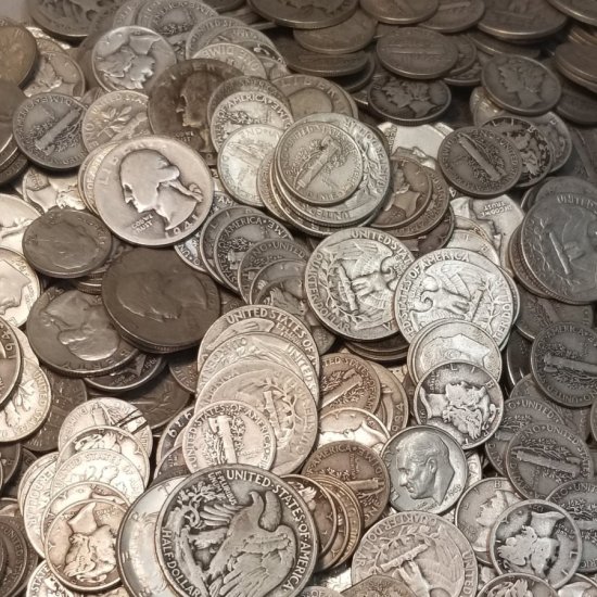 5 STANDARD OUNCES OF JUNK SILVER 90% SILVER US COINS 