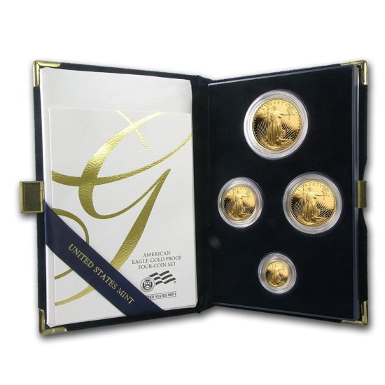 (image for) Random Year- Proof Gold American Eagle 4 Coin Set ( Box & COA ) - Click Image to Close