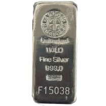 (image for) Argo-Heraeus 1 Kilo Cast Silver .999 Fine Silver Bar
